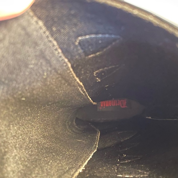 DEMONIA SWING-815 PATENT VEGAN BLACK PLATFORM BOOTS - Picture 11 of 12